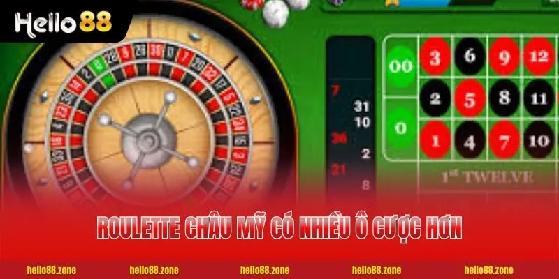 2 Roulette Roulette Châu Mỹ có nhiều ô cược hơn Châu Âu