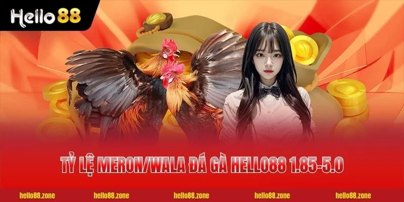 3 ĐÁ GÀ HELLO88 Tỷ lệ Meron/Wala Đá Gà HELLO88 1.85-5.0